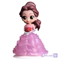 فیگور کیوپاسکت بل لباس مجلسی صورتی با دسته‌گل Belle