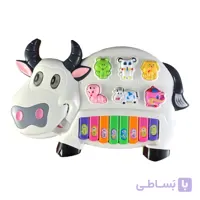 ارگ اسباب بازی موزیکال طرح گاو با صدای حیوانات و رقص نور