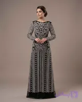 پارچه دانتل سنگ‌دوزی و مرواریددوزی شده مجلسی (عرض ۱.۴۰ متر)