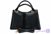 کیف دستی و دوشی زنانه ورنی طرح (کروکودیلی) – ZARA مشکی براق