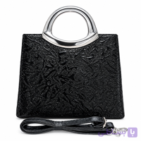 کیف دستی و دوشی زنانه ورنی طرح (برگ) – Dior مشکی براق
