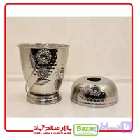 سطل و دستمال بیضی طرح چکشی نیکلی