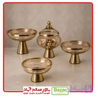 سرویس پذیرایی 4 تیکه چکشی آبکاری طلایی