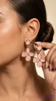 گوشواره چهار برگ مرمری