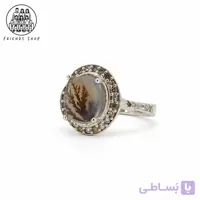 انگشتر زنانه نقره روس نگین شجر درختی بیضی کد 1002 – RFN