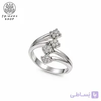 انگشتر زنانه نقره ۹۲۵ مدل سولیتر مستطیلی نگین‌دار کد 1002-RFS
