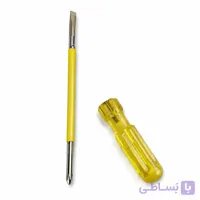 پیچ گوشتی دوطرفه دوسو و چهارسو دسته شفاف زرد
