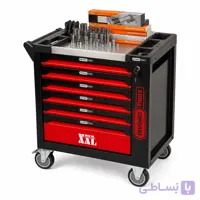جعبه ابزار چرخ‌دار ۷ کشویی IRVINGS Tools مدل کارگاهی با مجموعه کامل ابزار دستی (100)