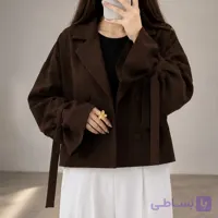کت تک زنانه جنس مازراتی مدل ملورین آستین عروسکی سایزبندی