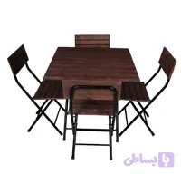 میز و صندلی لوله‌ای ۴نفره مربع