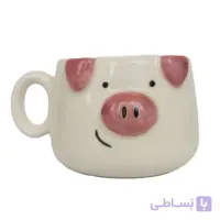 ماگ سرامیکی فانتزی طرح صورت خوک با پوزه برجسته