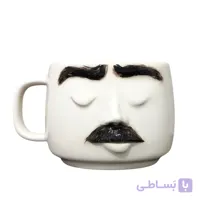 ماگ سرامیکی فانتزی طرح بابا با ابرو و سبیل برجسته