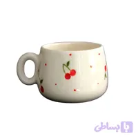 ماگ سرامیکی فانتزی سفید با طرح گیلاس (کد Q1287)