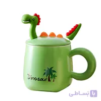 ماگ سرامیکی درب دار فانتزی مدل دایناسور