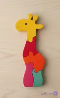 پازل چوبی کودک وودیاهوم مدل زرافه رنگی