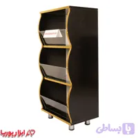 استند 3 طبقه شکم دار مشکی