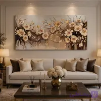 تابلو نقاشی برجسته طرح گلزار (رنگ روغن 120×60 )