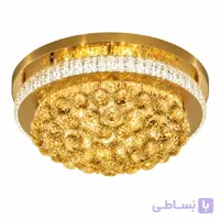 لوستر سقفی کریستالی تک‌حلقه مدل بامبو با کریستال وارداتی