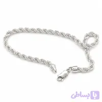 دستبند زنانه و مردانه (یونیسکس) نقره ۹۲۵ ایتالیایی طنابی | Italian 925 Silver Rope Chain Bracelet
