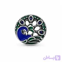 چارم طاووس آبی و سبز پاندورا | Pandora Moments Peacock Round Charm