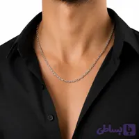 زنجیر مردانه نقره ۹۲۵ ایتالیایی با لینک مستطیلی | Italian 925 Silver Rectangular Link Chain