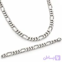 زنجیر مردانه نقره ۹۲۵ ایتالیایی فیگارو | Italian 925 Silver Figaro Chain
