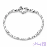 دستبند پاندورا با قفل قلبی و زنجیر مارپیچی Pandora moment