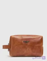 کیف دستی مردانه کاشارل چرم طبیعی رنگ قهوه‌ای