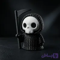 فیگور فرشته مرگ با بافت کاموایی Knitted Halloween Grim Reaper