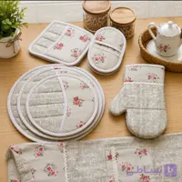 سرویس آشپزخانه ۱۱ تکه Golden Handmade مدل گل و پتینه، رنگ بژ ، کد ۱۶۰۱