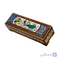قلمدان خاتم کاری چوبی مدل گل و مرغ