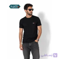 تی شرت پنبه یقه گرد دودی
