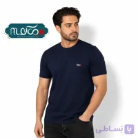 تی شرت پنبه یقه گرد سرمه