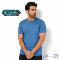 تی شرت پنبه یقه گرد آبی