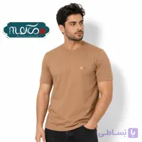 تی شرت پنبه یقه گرد خاکی