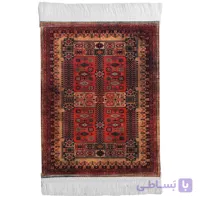 فرش ماشینی 1000 شانه زمینه قرمز حاشیه زرد مدل کلاسیک ایرانی کد 12