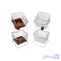 جاپیازی ۲ طبقه نگین (استیل)