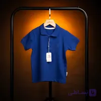 تیشرت یقه‌دار جودون بچگانه رنگ آبی کاربنی