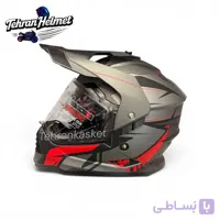 کلاه کاسکت ادونچرMA2 مدل902_قرمز طوسی