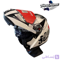کلاه کاسکت فک متحرک LS2مدلFF370_سفید خط مشکی
