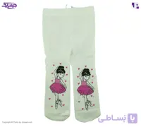 جوراب شلواری دخترانه ساپورت سفید طرح دختر