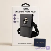 کیف گردنی و دوشی کارل لاگرفلد Karl Lagerfeld مدل M67 طرح Karl & Choupette مشکی