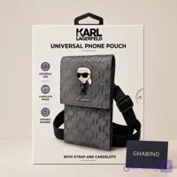 کیف دوشی Karl Lagerfeld KLWBSAMIPG Monogram Ikonik نقره‌ای طوسی