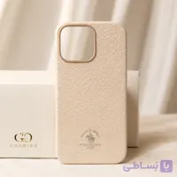 قاب آیفون 16 پرو مکس Santa Barbara Polo طرح چرم سوسماری کرم