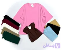 تیشرت نخ پنبه قواره دار بیسیک آستین سه ربع