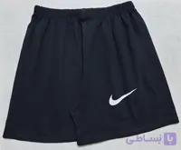 شلوارک زنانه نخ پنبه تک رنگ مشکی مدل نایک