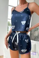 ست تاپ و شلوارک ساتن مدل بهسا