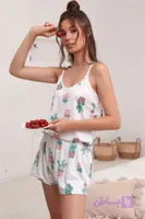 ست تاپ و شلوارک ساتن مدل برفین