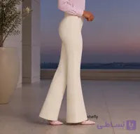 شلوار کرپ مورگان دمپا گشاد کرم استخوانی عمده (۶عددی)