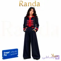 ست سه تیکه کت و شلوار همراه با تاپ یقه ایستاده دخترانه مدل کالیا